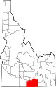 State map highlighting Cassia County