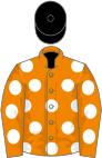 Tangerine, white spots, black cap