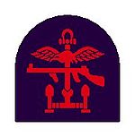 Combined Operations Shoulder Patch Insignia of Combined Operations units it is a combination of a red Thompson submachine gun, a pair of wings, an anchor and mortar rounds on a black backing