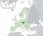 Map showing the Czech Republic in Europe