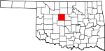 State map highlighting Kingfisher County