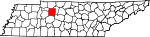 State map highlighting Dickson County