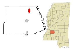 Location of Crystal Springs, Mississippi