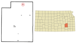 Location within Greenwood County and Kansas