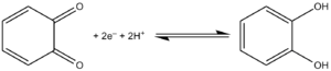 Electrochemical interconversion of 1,2-benzoquinone and catechol