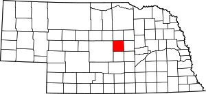 Map of Nebraska highlighting Valley County