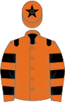 Orange, black epaulets, hooped sleeves and star on cap