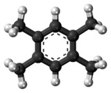 Ball-and-stick model of the durene molecule