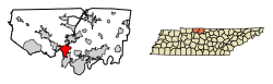 Location of Millersville in Robertson County, Tennessee.