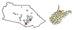 Location of White Hall in Marion County, West Virginia.