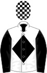 White, black diamond and sleeves, check cap