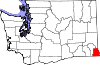 State map highlighting Asotin County