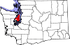 State map highlighting Kitsap County