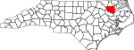 State map highlighting Bertie County