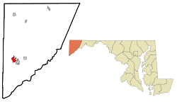 Location of Oakland, Maryland