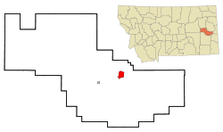 Location of Fallon, Montana