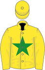Yellow, green star on body and on cap