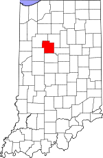 Map of Indiana highlighting Carroll County