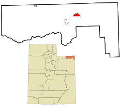 Location in Daggett County and the state of Utah