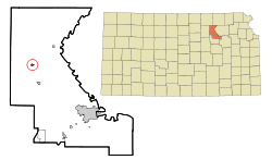 Location within Riley County and Kansas