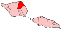 Map of Samoa showing Gagaʻemauga district
