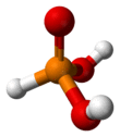 Ball and stick model of phosphorous acid