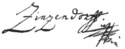 Nikolaus Ludwig, Imperial Count von Zinzendorf und Pottendorf's signature