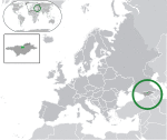Map showing South Ossetia in Europe