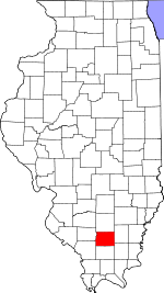 Franklin County's location in Illinois