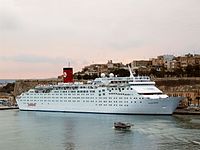 Ocean Dream in Grand Harbour, Valletta, Malta in Pullmantur livery.jpg