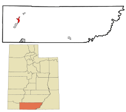 Location in Kane County and the state of Utah
