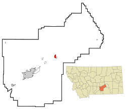 Location of Worden, Montana