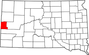 Map of South Dakota highlighting Lawrence County