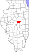 State map highlighting DeWitt County
