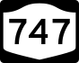 New York State Route 747 marker