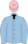 Light blue, pink cap