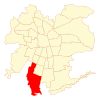 Map of San Bernardo commune within Greater Santiago