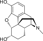 Skeletal formula of dihydromorphine