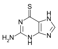 Skeletal formula of tioguanine