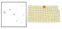 Location within Jewell County and Kansas