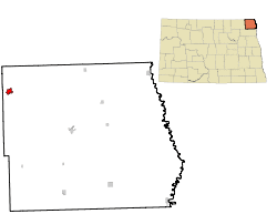 Location of Walhalla, North Dakota