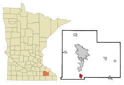 Location of Stewartville, Minnesota