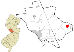 Location in Mercer County and the state of New Jersey.