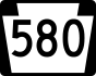 Pennsylvania Route 580 marker