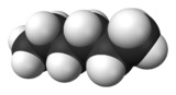 Spacefill model of hexane