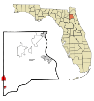 Location in Clay County and the state of Florida