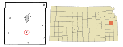 Location within Franklin County and Kansas