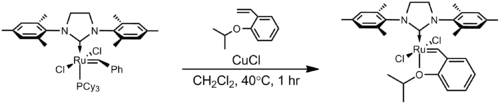 Preparation of the Hoveyda–Grubbs catalyst from the second–generation Grubbs catalyst