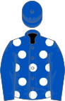 Royal blue, white spots on body
