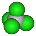 Spacefill model of titanium tetrachloride